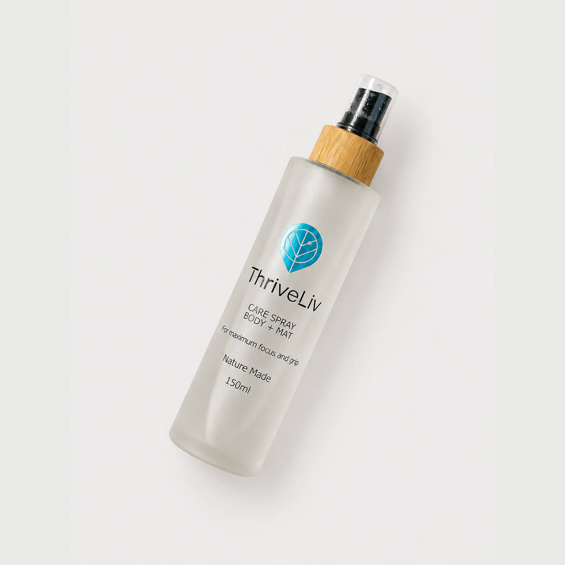 Bottle of grip spray to prevent slipping on yoga mat