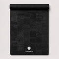Black yoga and pilates mat made from cork material
